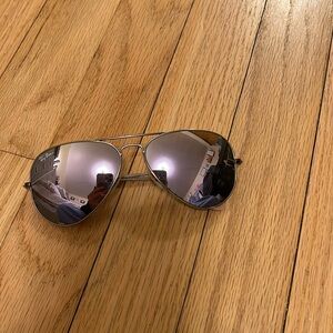 Women’s RayBan Aviators 
Purple Lenses
Great Condi